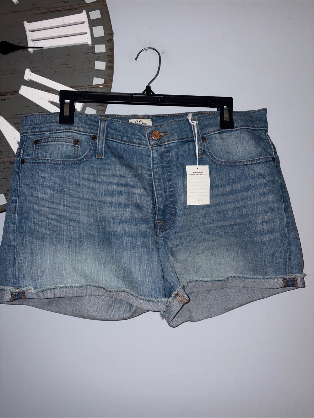 J. Crew Light Blue Denim Cuffed Women's Shorts